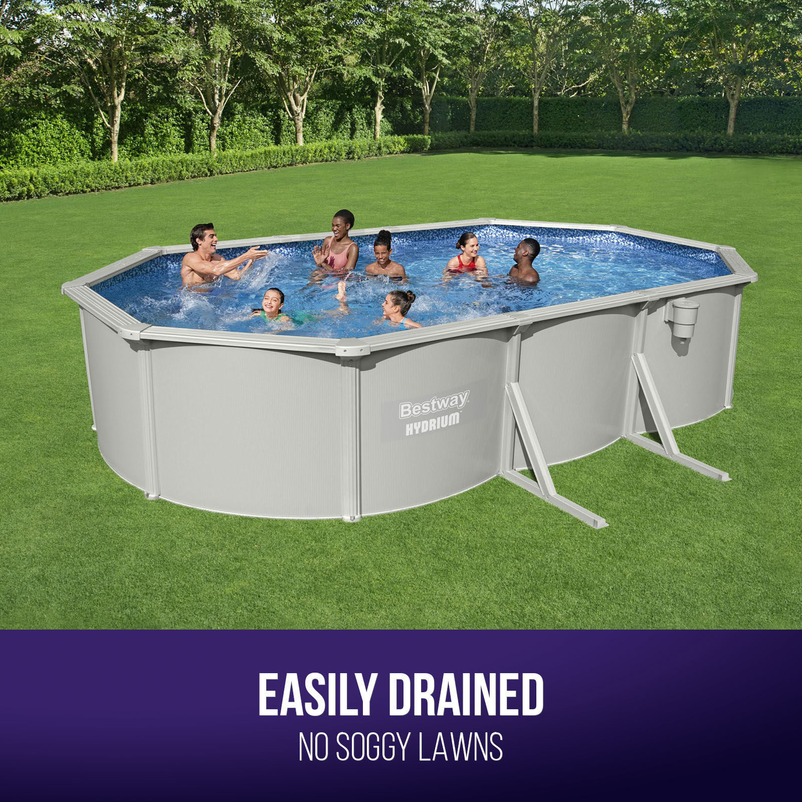 Bestway Hydrium Pool Oval Above Ground 6.1m x 3.6m x 1.2