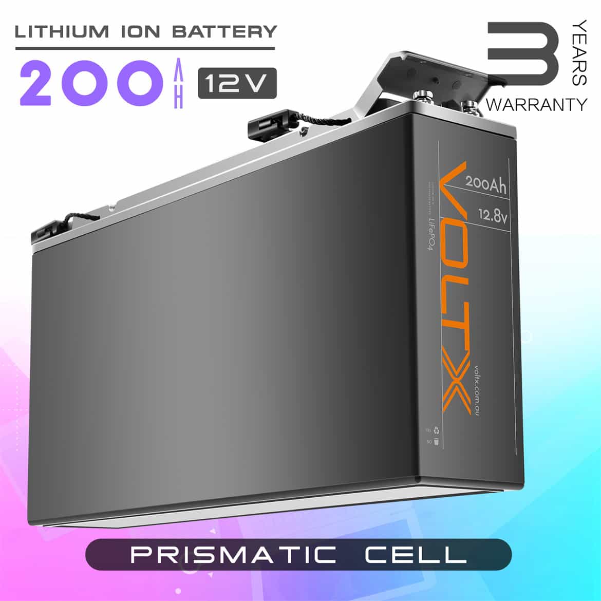 VoltX 12V 200Ah Slim Lithium Lifepo4 Battery